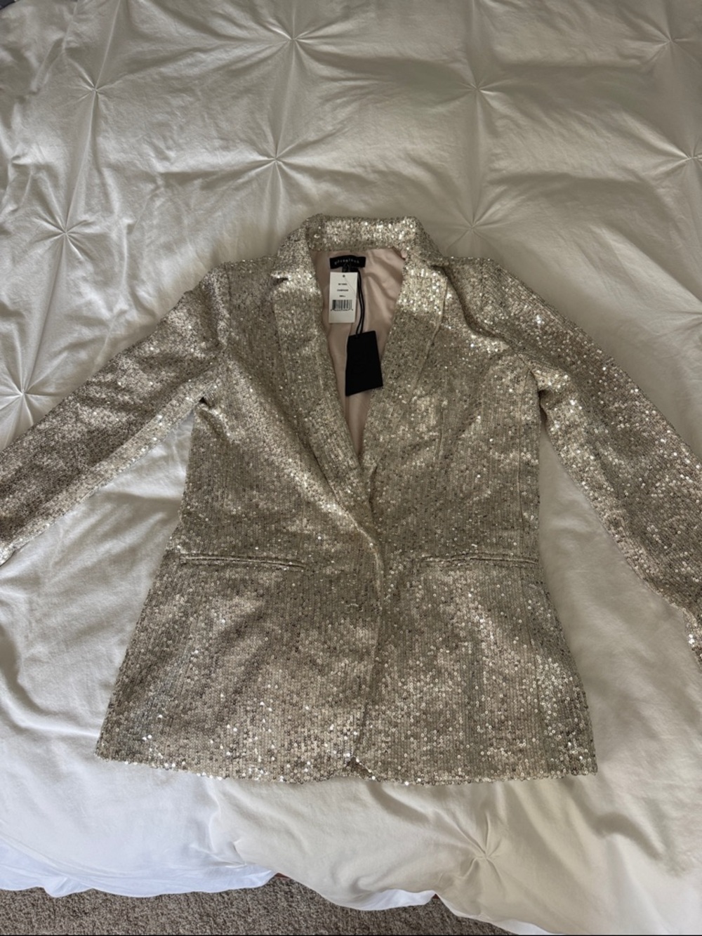 Women's Champagne Sequin Blazer Jacket - NWT